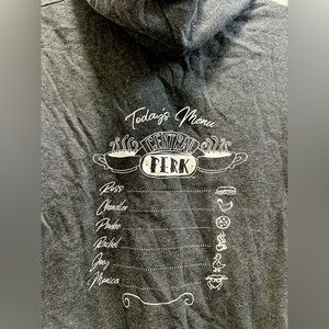 FRIENDS Central Perk Character Menu Charcoal Kangaroo Pocket Hoodie